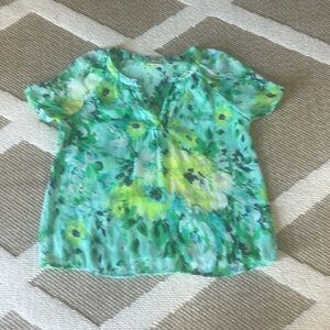 Floral Green and Yellow Blouse
